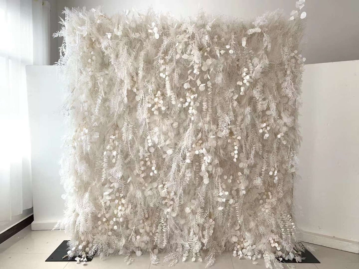 Flower Wall 3D Plastic Flower Wall Party White Wedding Etsy
