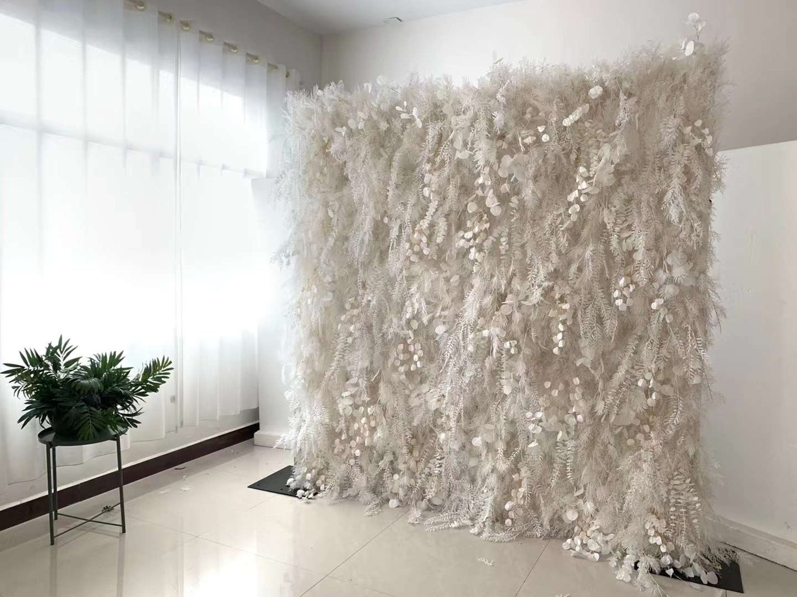 Flower Wall 3D Plastic Flower Wall Party White Wedding Etsy