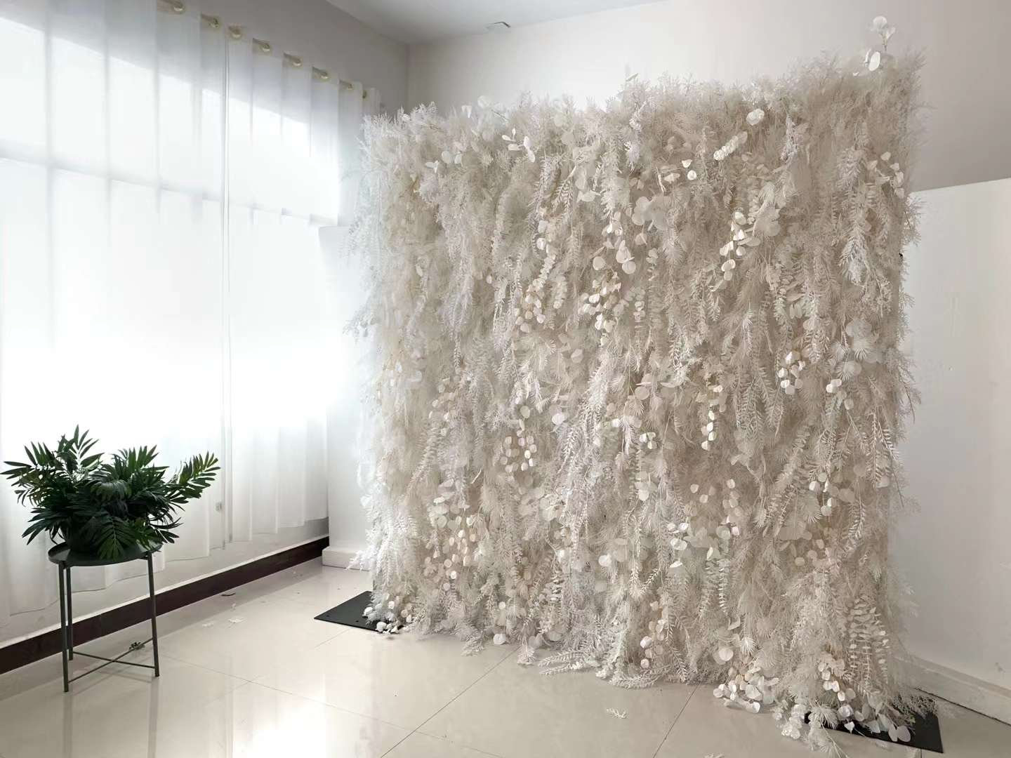 Flower Wall 3D Plastic Flower Wall Party White Wedding Etsy