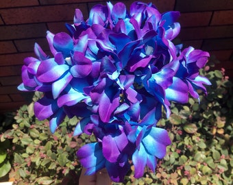Galaxy Orchid Stem: Purple Blue Artificial Flower Arrangement
