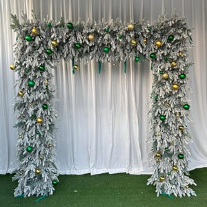 Christmas Greenery Arch Flowers Flower Row Wedding Background Frame Arch Rose Floral Arrangement Decor Wedding Backdrop Wedidng Flowers