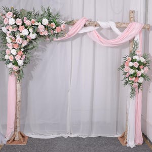 Blush rosa Bogen Blumen Blush künstliche Blumen Elfenbein Rose Pfingstrose Blumenbogen Arragement Hochzeit Ecke Swag Bogen Floral Torbogen für Hochzeit