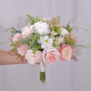 Blush Bridal Bouquet Wedding Bouquet Pink Wedding Bouquets Silk Wedding Flowers Silk Bridal Bouquet Wedding Bouquet Boho Bridal Bouquet