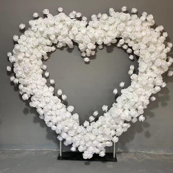 Luxury Customized Heart Arch Flowers Backdrop Table Flower Runner Heart Shape Arch Flower Wedding Decor Birthday Party Baby Shower Decor