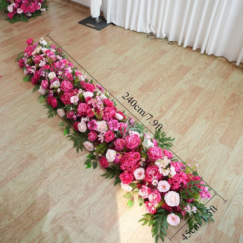 Hot Pink Hydrangea Flower Runner: Wedding Arch Table Decor Light Pink ...