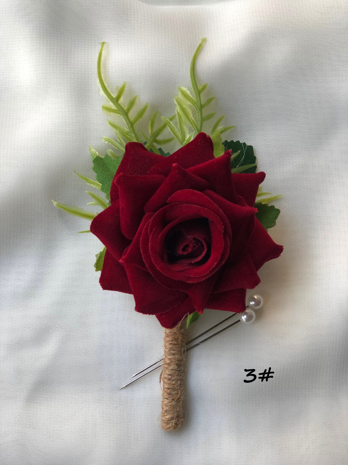 Boutonniere for Men Burgundy Rose Boutonniere Wedding Etsy