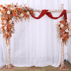 Burnt Orange Terracotta Wedding Flowers Rust Orange Rose Autumn Wedding Fall Arch Flower SwagWedding Backdrop Toffee Flowers