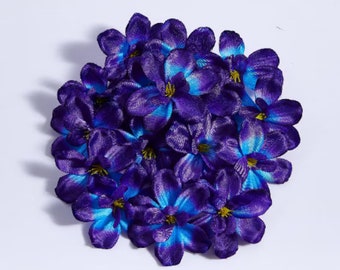 100 Purple Blue Galaxy Orchid Heads: DIY Wedding Decor