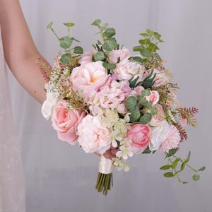 Blush Bridal Bouquet Wedding Bouquet Bridesmaid Bouquets Silk Wedding Flowers Silk Bridal Bouquet Wedding Bouquet Boho Bridal Bouquet