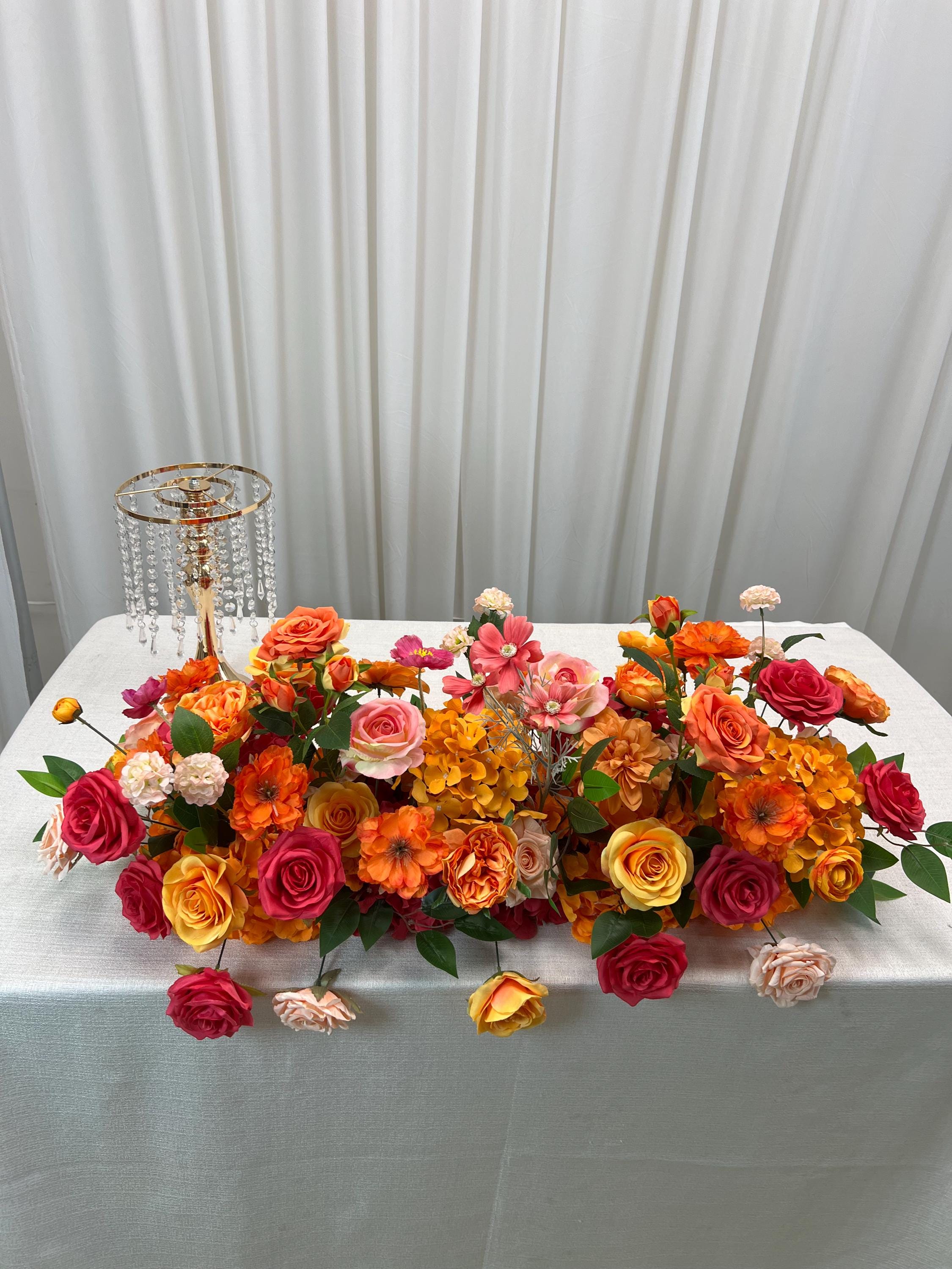 Hot Pink & Orange Floral Table Runner: Wedding Arch Arrangement - Etsy
