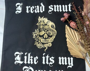 I read smut like its my oxygen canvas tote bag | smut | bookish merch | spicy books | boeken