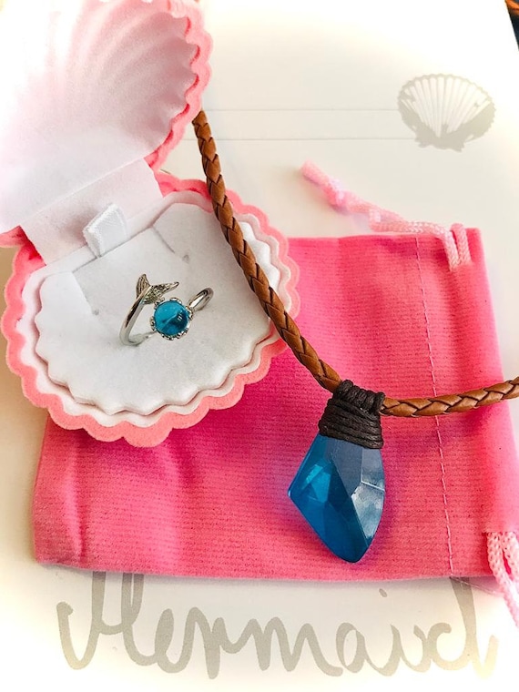 H2o Il Suffit D Ajouter De L Eau Mako Sirene Ensemble Pendentif En Cristal Bague Mako