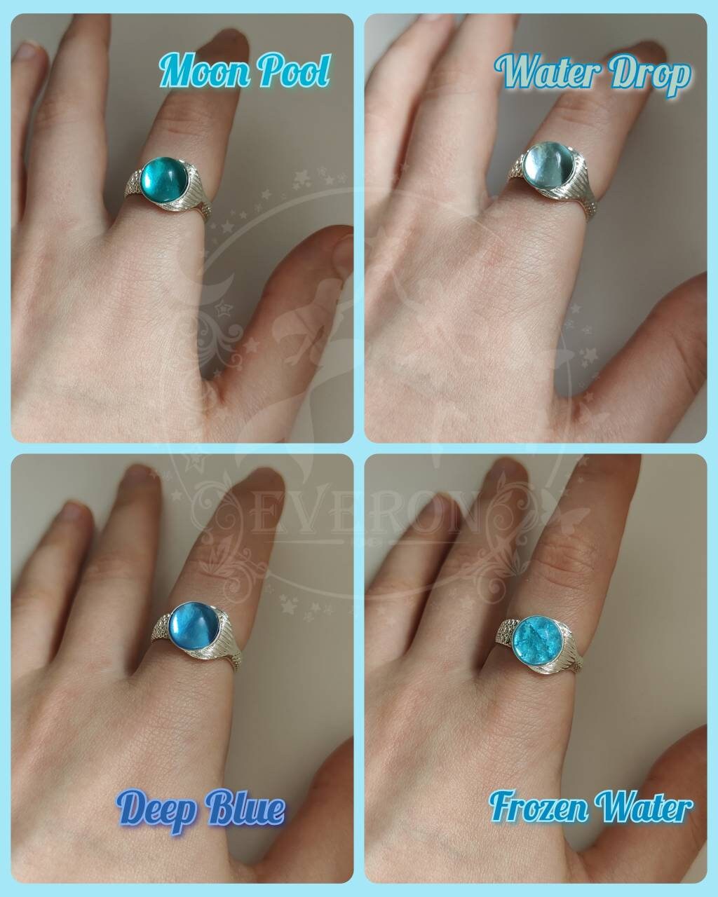 MAKO Mermaid Inspired Adjustable Mermaids Moon Pool Ring 