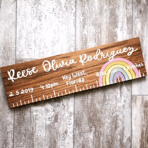 Custom Wooden Newborn Keepsake, Baby Stats Sign, Birth Stats, Nursery Decor