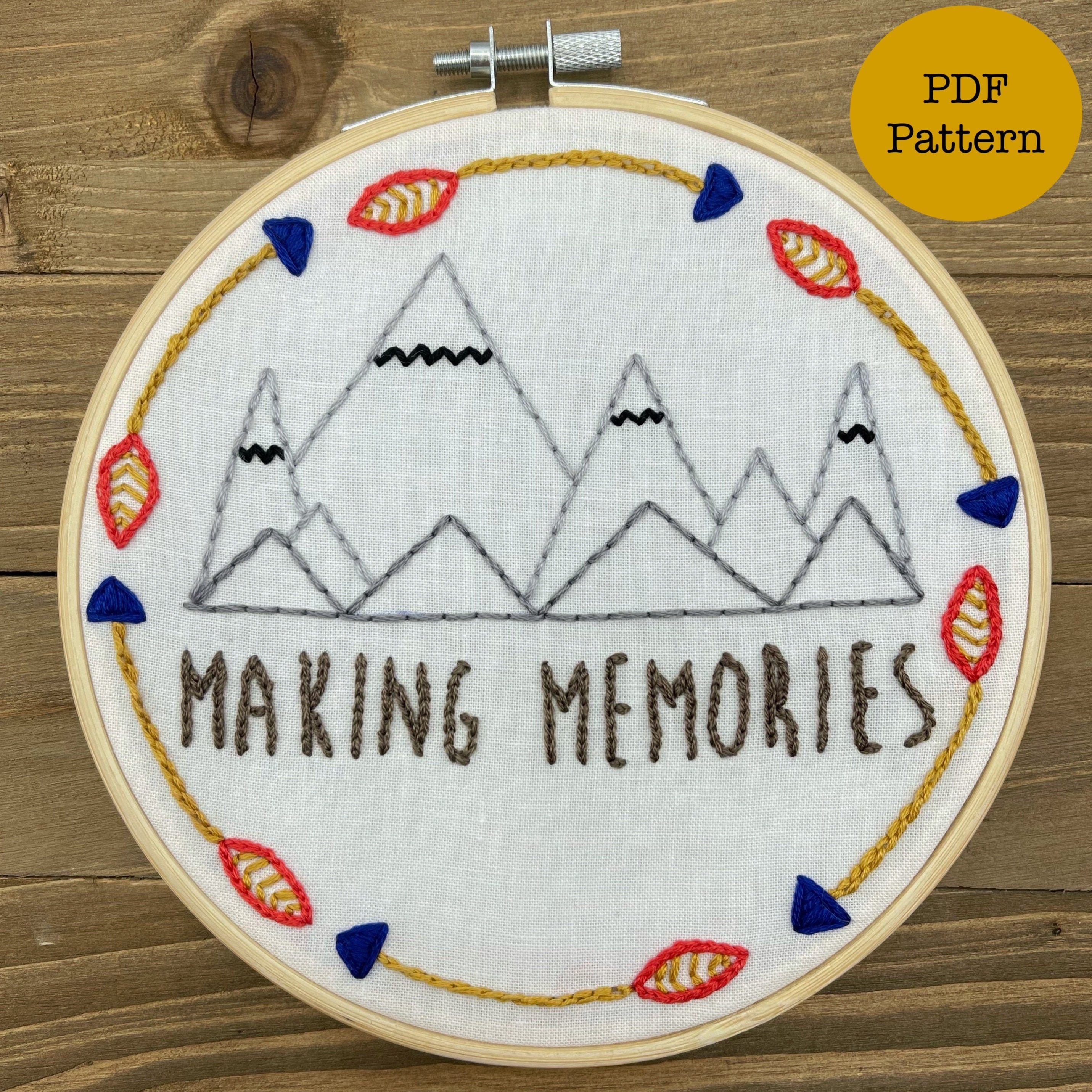 Making Memories Hand Embroidery Pattern PDF Digital Download - Etsy