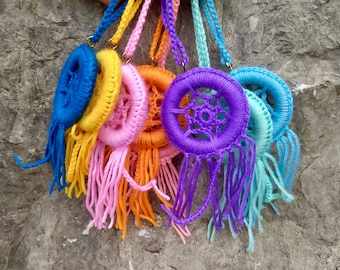 Traumfänger, Schlaffänger, Wanddekoration, kleiner Traumjäger, Amulett, Rückspiegelanhänger, Boho-Ornament