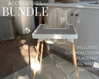 Volledige IKEA-kinderstoelenset - paddenstoelenprint
