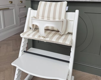 Wipeable Cushion the Stokke Tripp Trapp Highchair - Dove Stripes