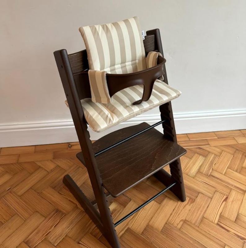Wipeable Cushion the Stokke Tripp Trapp Highchair - Dove Stripes image 5