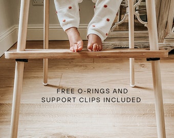 Reposapiés ajustable de madera de haya para trona IKEA Antilop - Fabricado en el Reino Unido