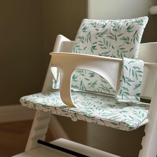 Abwischbares Kissen für Stokke Tripp Trapp Hochstuhl - Sage Leaf