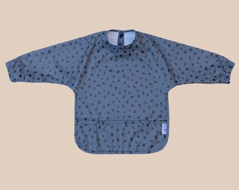 Long Sleeved Bib - Graphite Dalmatian