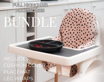 Volledige IKEA kinderstoelenset - Dusky Dalmatische print