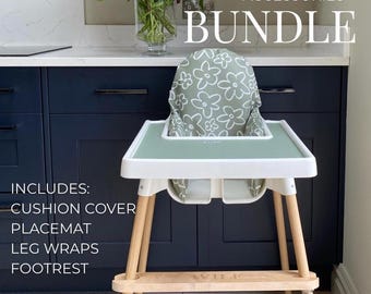 Full IKEA Highchair Set - Sage Daisy Bundle