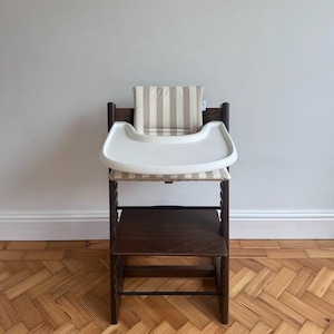 Wipeable Cushion the Stokke Tripp Trapp Highchair - Dove Stripes Without Placemat
