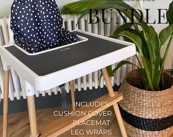 Full IKEA Highchair Set - Moonlight Dalmatian print
