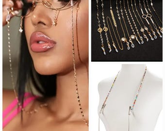 Eye Glasses Chain Necklace Chain Eyeglasses Chain Lanyard Beaded Cord Sunglasses Strap Spectacle Cord Reading Cord for women