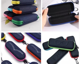 Portable Zipper Eyeglasseses Case Reading Sunglasses Denim Case Eyewear Spectacle Case Protector Gift Party Bag Filler Box Travel case
