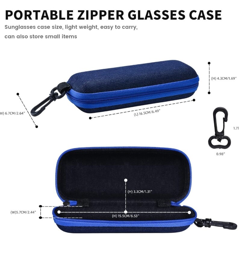 Portable Zip Eye Glasses Case Protector Reading Glass Case Sunglasses