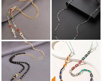 Eye Glasses Chain Necklace Chain Eyeglasses Chain Lanyard Beaded