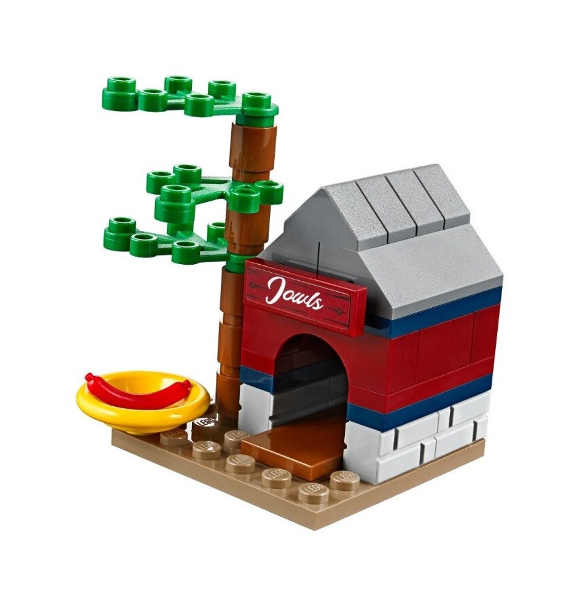 LEGO City Dog Kennel Building con Feeding Bowl & Tree Pet Etsy