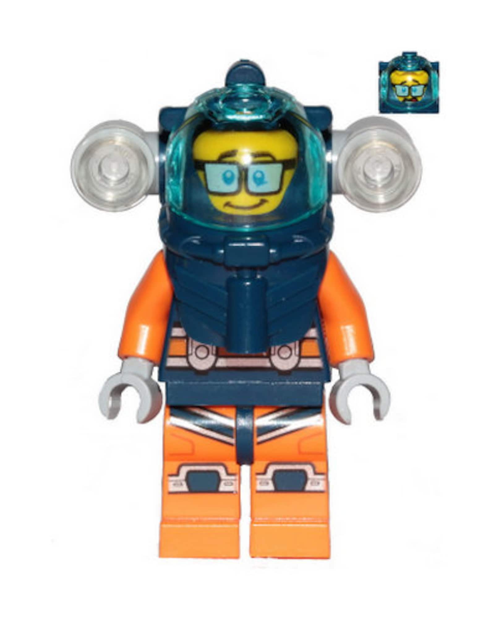 LEGO Deep Sea Scuba Diver Man Minifigure With Underwater Drone Etsy