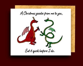 A Christmas Goodie From Me To You, Eat It Quick Before I Do | Christmas Holiday Card Funny | Dungeons and Dragons DnD