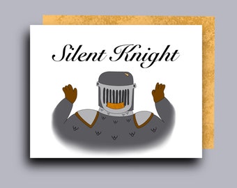 Silent Knight | Christmas Holiday Card | Pun Silent Night | Dungeons and Dragons DnD