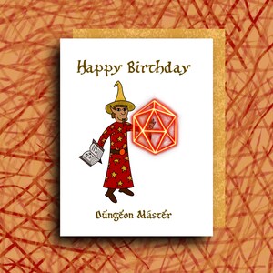Joyeux anniversaire Dungeon Master | Carte de vœux d’anniversaire drôle | Wizard D20 Magic | Donjons et Dragons DnD