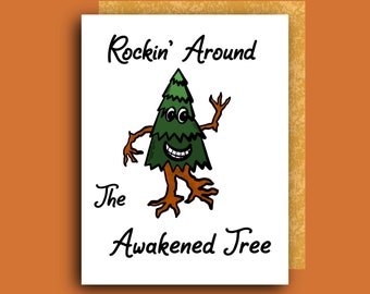 Rockin Around The Awakened Tree | Holiday Christmas Card Funny | Dungeons and Dragons DnD