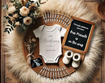 体外受精による奇跡の赤ちゃん誕生のお知らせ：編集可能なソーシャルメディア（デジタルダウンロード）