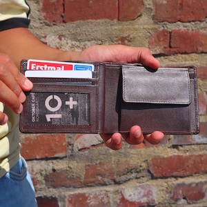 Men&#39;s wallet made of full-grain genuine leather, patina, durable, 5 card slots, leather wallet, leather wallet, purse, gift idea