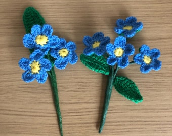 Forget me nots -crocheted  (2x Styles to choose from)  Pots sold separately