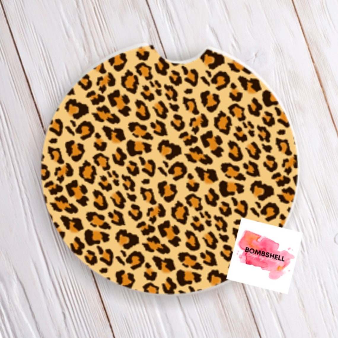 Leopard Print Car Coasters Set de 2 Etsy España