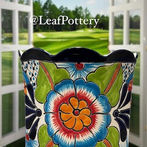 Crayola Talavera Handmade Multi Colored Ceramic Planter Pot with drainage hole/Planters and pots/Handmade Planters/Indoor Planters/Plant Pot