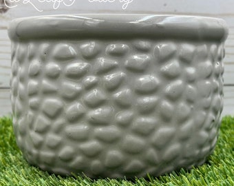 Greyish  Tan River Rock Ceramic Planter Pot/ Planters and Pots/ Gift for her/ Gift for him/ Gift for mom/ Plant Lovers