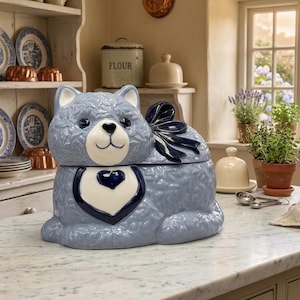 Vintage Cat Cookie Jar - Etsy