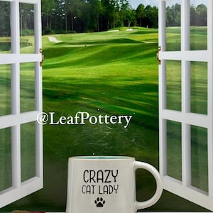 Crazy Cat Lady White/ Turquoise Ceramic 16oz Mug/ Ceramic Mug/Mugs Cat/Mugs Gift/Mugs/Tea Mug/Coffee Mug/Tea Cup
