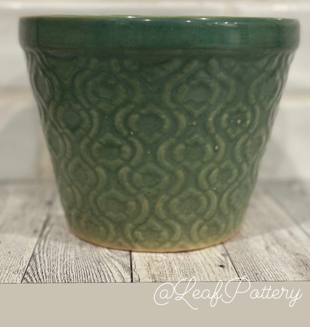 Jadejade Green Ceramic Planter Pot Etsy