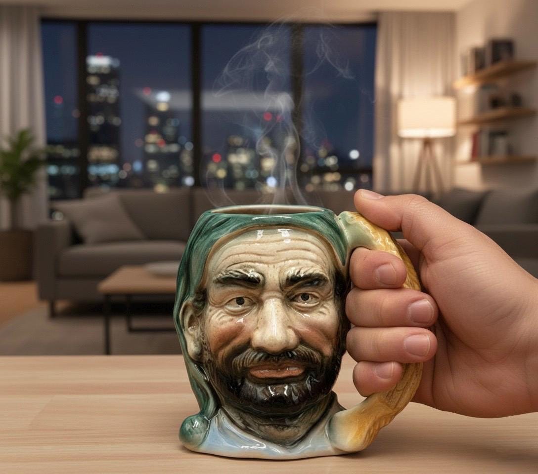 Vintage Hand-painted Character Toby Mug – Detailed Fisherman